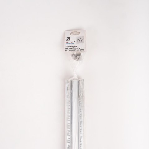 Profil do LED zestaw, ALU anodowany do gipsowania narożny wewnętrzny V-TAC 2mb klosz mleczny 13,1x12,5mm VT-8104