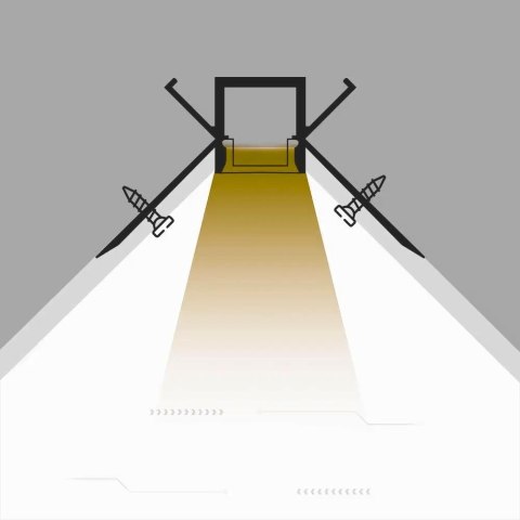 Profil do LED zestaw, ALU anodowany do gipsowania narożny wewnętrzny V-TAC 2mb klosz mleczny 13,1x12,5mm VT-8104