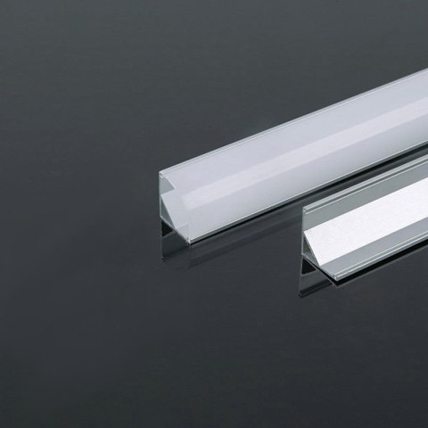 Profil do LED zestaw, ALU anodowany kątowy V-TAC 2mb klosz mleczny 15,8x15,8mm VT-8109