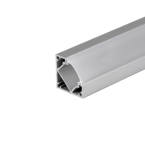 Profil do LED zestaw, ALU anodowany kątowy V-TAC 2mb klosz mleczny 19x19mm VT-8114