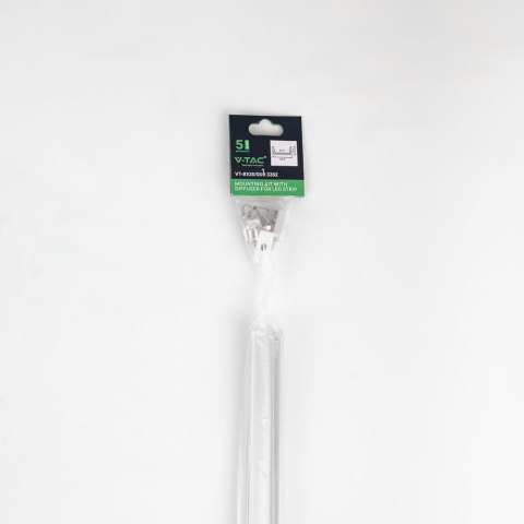 Profil do LED zestaw, ALU anodowany na dwie taśmy 215mm V-TAC 2mb klosz mleczny 23,5x10mm VT-8108