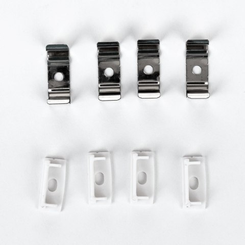 Profil do LED zestaw, ALU anodowany na dwie taśmy 215mm V-TAC 2mb klosz mleczny 23,5x10mm VT-8108