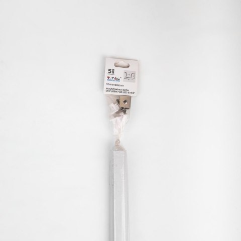 Profil do LED zestaw, ALU anodowany wpuszczany V-TAC 2mb klosz mleczny 23x15,5mm VT-8107