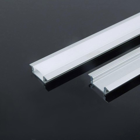 Profil do LED zestaw, ALU anodowany wpuszczany V-TAC 2mb klosz mleczny 24,7x7mm VT-8106