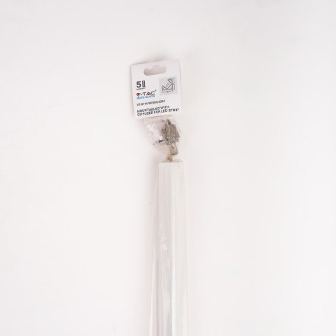 Profil do LED zestaw, ALU kątowy biały V-TAC 2mb klosz mleczny 19x19mm VT-8114W 5 lat gwarancji