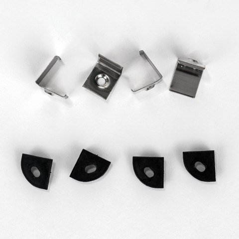 Profil do LED zestaw, ALU kątowy czarny V-TAC 2mb klosz czarny 15,8x15,8mm VT-8109