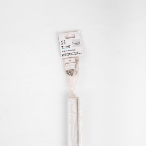 Profil do LED zestaw, ALU na dwie taśmy biały V-TAC 2mb klosz mleczny 23,5x10mm VT-8108-W 5 lat gwarancji