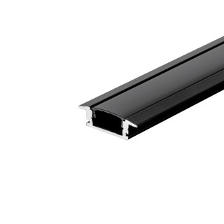 Profil do LED zestaw, ALU wpuszczany czarny V-TAC 2mb klosz czarny 24,7x7mm VT-8106