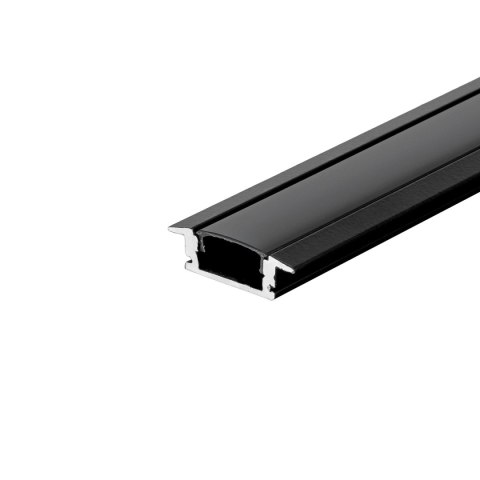 Profil do LED zestaw, ALU wpuszczany czarny V-TAC 2mb klosz czarny 24,7x7mm VT-8106