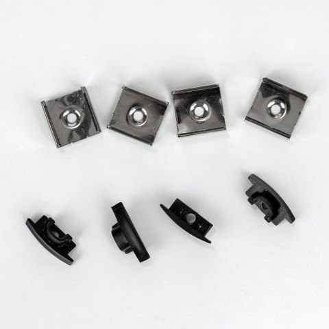 Profil do LED zestaw, ALU wpuszczany czarny V-TAC 2mb klosz czarny 24,7x7mm VT-8106