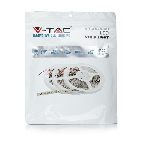 Taśma LED V-TAC 12V SMD3528 300LED IP20 3,6W/m VT-3528 6000K 400lm