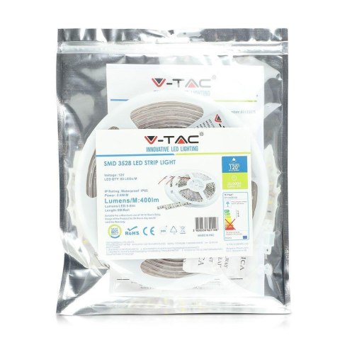 Taśma LED V-TAC 12V SMD3528 300LED IP65 rękaw 3,6W/m VT-3528 Kolor Zielony 400lm
