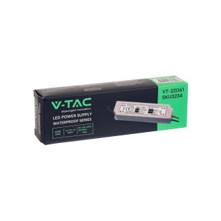 Zasilacz LED V-TAC 60W 12V 5A IP67 hermetyczny filtr EMI VT-22061
