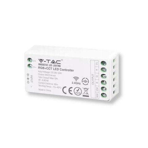 Kontroler sterownik ściemniacz V-TAC RGBW 12A/MAX 12V-144W 24V-288W VT-2434