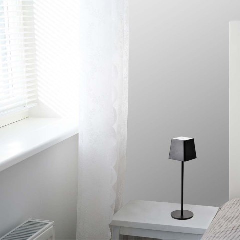 Lampka stołowa nocna V-TAC 2W LED 36cm ładowanie ściemnianie IP54 czarna VT-7563 3000K 200lm