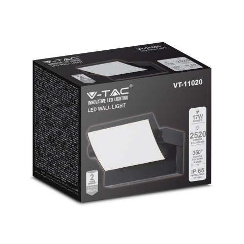Naświetlacz elewacyjny V-TAC 17W LED czarna IP65 VT-11020 3000K 2520lm