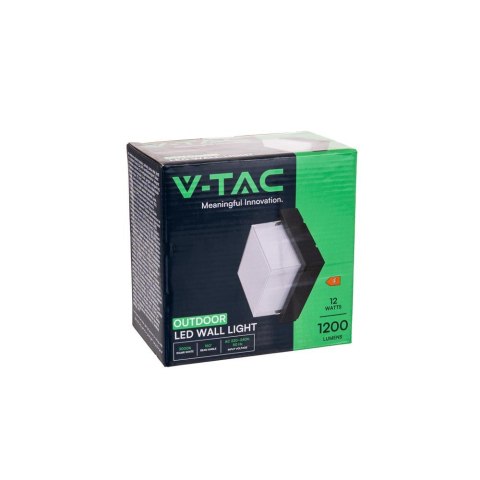 Oprawa V-TAC 12W LED IP65 czarny kwadrat VT-828 3000K 1200lm