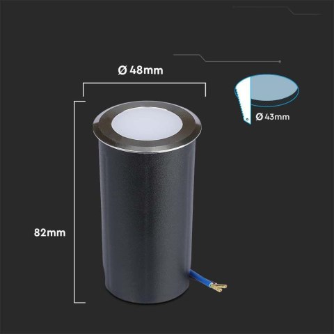 Oprawa gruntowa ogrodowa najazdowa podłogowa V-TAC 1W LED srebrna IP67 VT-1151 3000K 51lm