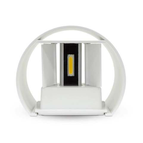 Oprawa ścienna 6W V-TAC góra dół regulowana biały okrągły IP65 BRIDGELUX VT-756-W 3000K 700lm