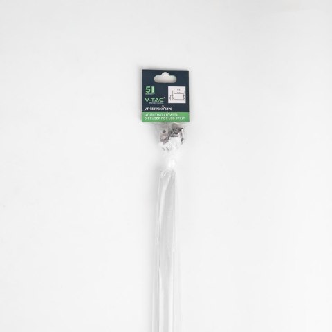 Profil do LED zestaw, ALU anodowany V-TAC 2mb klosz mleczny 16x7mm VT-9327 5 lat gwarancji