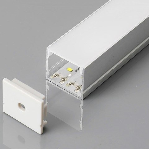 Profil do LED zestaw, ALU anodowany na dwie taśmy V-TAC 2mb klosz mleczny 30x20mm VT-8118 5 lat gwarancji