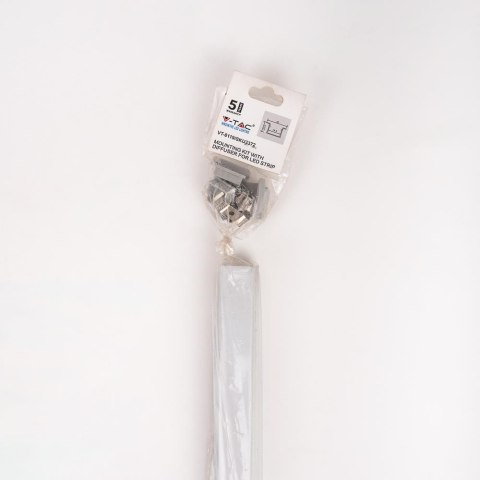 Profil do LED zestaw, ALU anodowany wpuszczany na dwie taśmy V-TAC 2mb klosz mleczny 30x20mm VT-8119 5 lat gwarancji