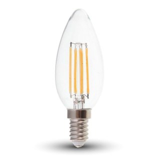 Żarówka LED V-TAC 4W filament E14 świeca VT-1986 4000K 400lm