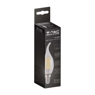 Żarówka LED V-TAC 4W filament E14 świeca płomyk VT-1997 4000K 400lm