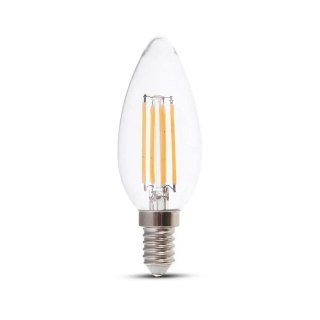 Żarówka LED V-TAC 4W filament E14 świeca ściemnialna VT-2304D 3000K 400lm
