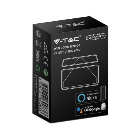 Czujnik ruchu otwarcia drzwi okna WI-FI biały smart Google Home Alexa V-TAC VT-5177