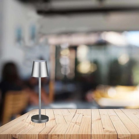 Lampka stołowa nocna V-TAC 3W LED 39cm ładowanie ściemnianie szara VT-7703 3000K 70lm