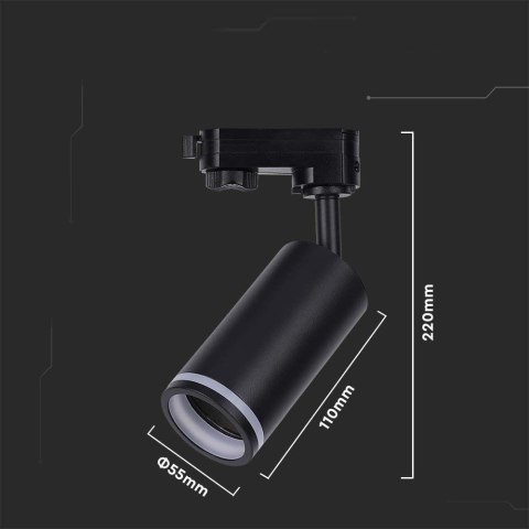 Oprawa GU10 V-TAC szynoprzewód 3F czarna VT-11016-B