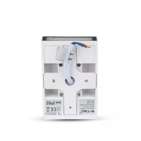 Oprawa kinkiet ścienny góra dół V-TAC 4W LED biała IP65 VT-844-W-N 3000K 400lm
