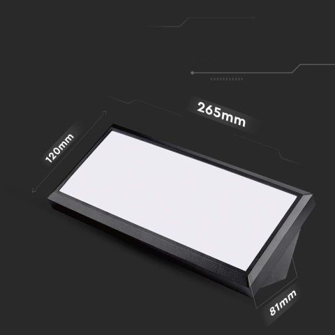 Oprawa ścienna V-TAC 12W LED ukośna czarna IP65 VT-8054 4000K 1250lm