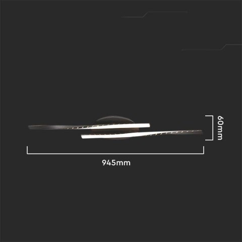 Oprawa sufitowa V-TAC 12W LED czarna VT-7788 3000K 1280lm