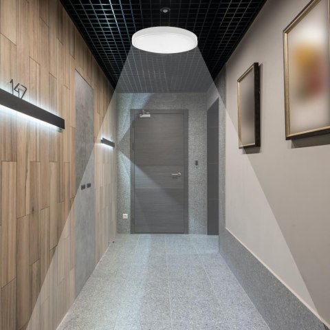 Oprawa sufitowa plafoniera V-TAC 30W LED okrągły IP44 czujnik ruchu mikrofalowy 42cm biały VT-8630S-W-RD 4000K 3000lm