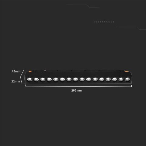 Oprawa szynoprzewód smart 48V V-TAC 14W LED CCT 30st smart WI-FI tracklight czarna VT-3614 2700K-6400K 1300lm 3 lata gwarancji