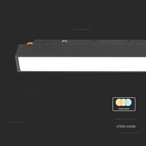 Oprawa szynoprzewód smart 48V V-TAC 20W LED CCT 90st smart WI-FI tracklight czarna VT-3620 2700K-6400K 2100lm 3 lata gwarancji