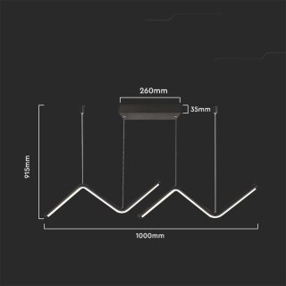 Oprawa zwieszana V-TAC 12W LED czarna 4000K 1280lm