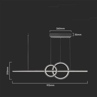 Oprawa zwieszana V-TAC 15W LED czarna VT-7767 4000K 1500lm