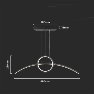 Oprawa zwieszana V-TAC 30W LED czarna VT-7766 4000K 3200lm