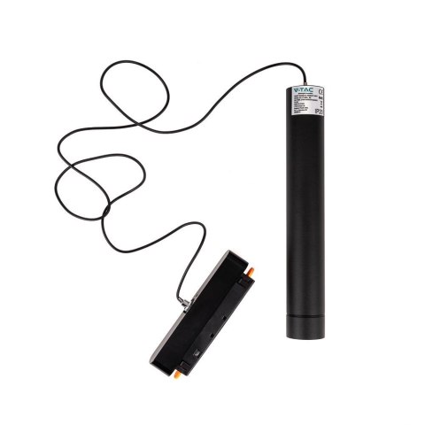 Oprawa zwieszana szynoprzewód smart 48V V-TAC 8W LED CCT 30st smart WI-FI tracklight czarna VT-908D 2700K-6400K 700lm 3 lata gwa