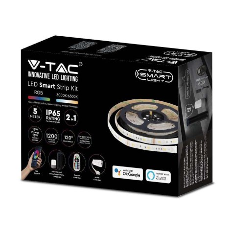Taśma LED V-TAC zestaw smart WI-FI RGB+CCT IP65 Alexa Google Home VT-5050 90-EU