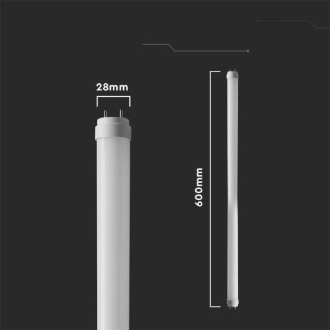 Tuba świetlówka LED T8 szklana V-TAC 60cm 9W z starterem VT-6279 3000K 850lm 3 lata gwarancji