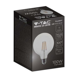Żarówka LED V-TAC 12W filament E27 kula glob G125 VT-2143-N 4000K 1521lm
