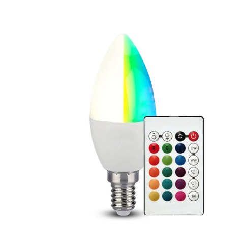 Żarówka LED V-TAC 4,8W E14 świeca pilot VT-2214-N-1 RGB+4000K 320lm