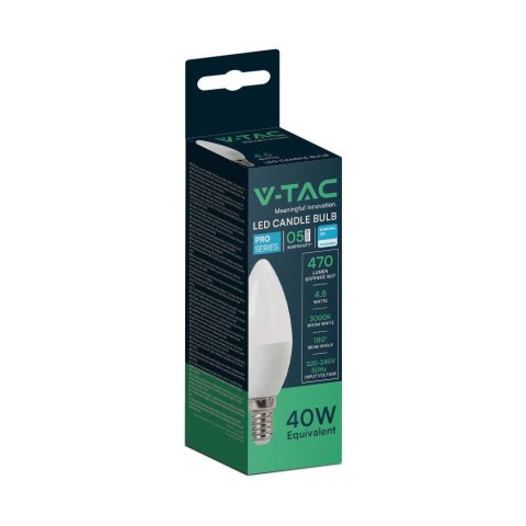 Żarówka LED V-TAC SAMSUNG CHIP 4,5W E14 świeca VT-226 4000K 470lm 5 lat gwarancji