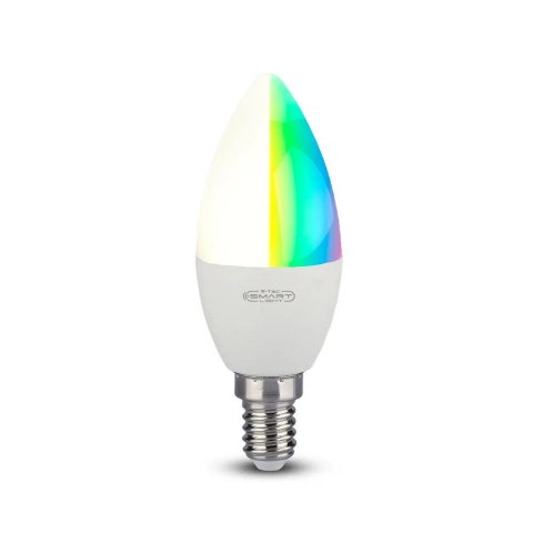 Żarówka LED smart WI-FI V-TAC 4.8W E14 świeca tuya Alexa Google Home VT-5114-N RGB+2700K-6400K 450lm