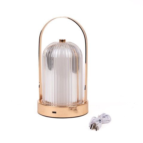 Lampka stołowa nocna V-TAC 1W LED 22cm ładowanie USB ściemnianie złota VT-1057 3000K-6000K 55lm