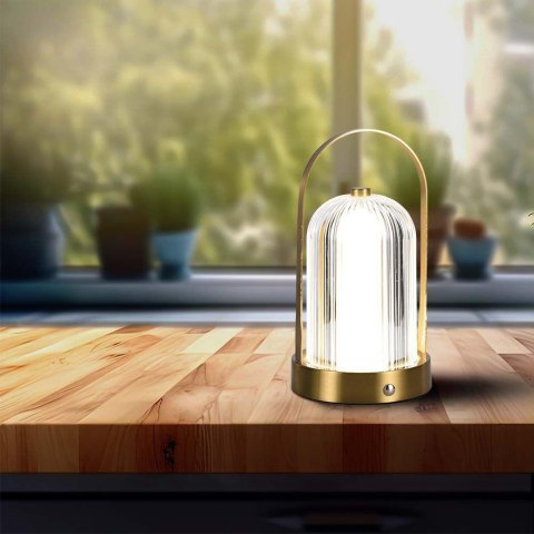 Lampka stołowa nocna V-TAC 1W LED 22cm ładowanie USB ściemnianie złota VT-1057 3000K-6000K 55lm